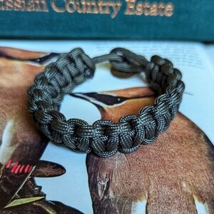 Olive Green Paracord Braided Cuff Bracelet